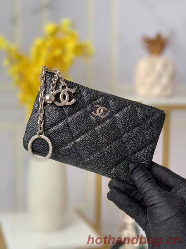 Chanel zipped wallet Goatskin AP31504-7 Black