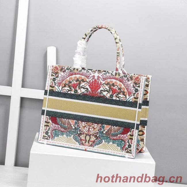 DIOR BOOK TOTE Latte Multicolor Dior Zodiac Embroidery M1287Z-1