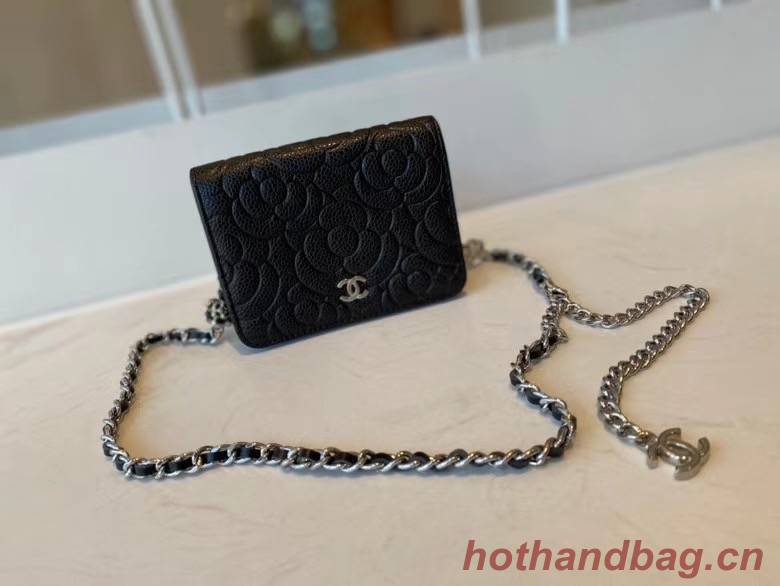 chanel classic clutch with chain Lambskin & Gold-Tone Metal AP3318 black