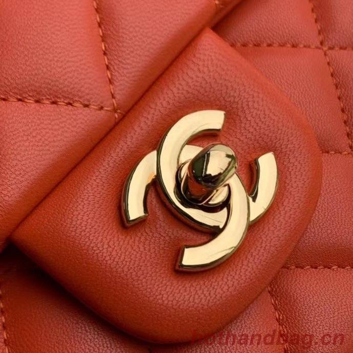 chanel classic handbag Lambskin & gold Metal A01112 red