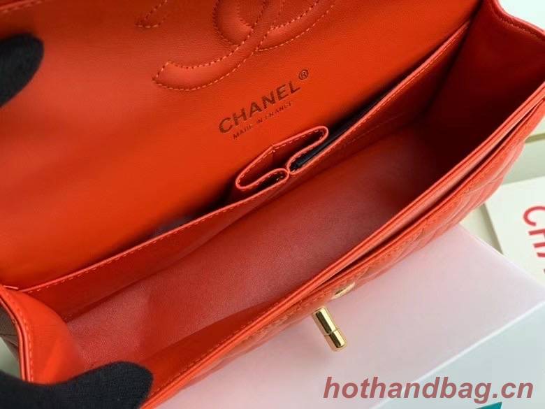 chanel classic handbag Lambskin & gold Metal A01112 red