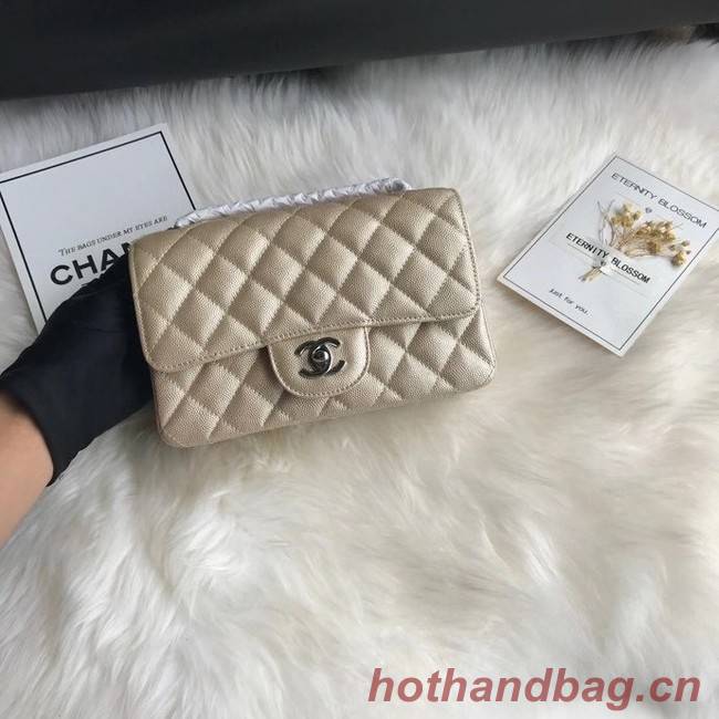 Chanel mini flap bag Grained Calfskin A1116 gold