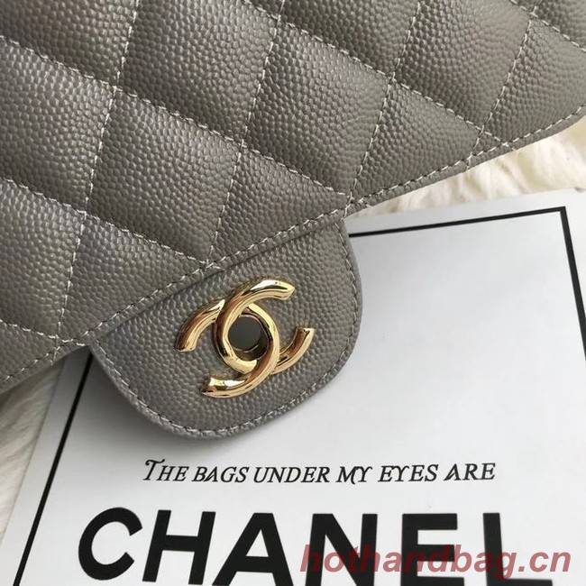 Chanel mini flap bag Grained Calfskin A1116 gray