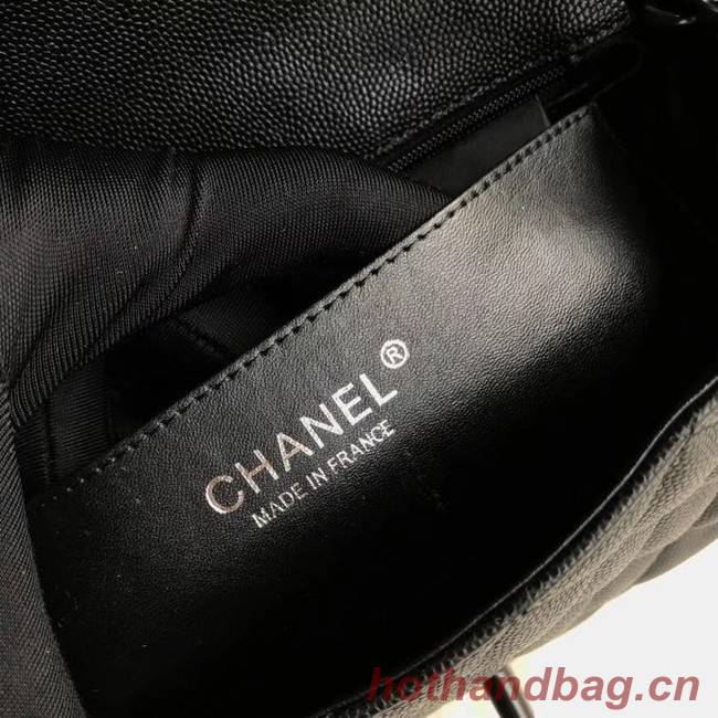 Chanel mini flap bag Grained Calfskin &black-Tone Metal A1116 black 