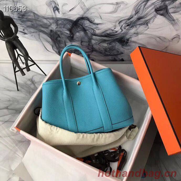 Hermes Garden Party 36cm 30cm Tote Bag Original Leather Light Blue