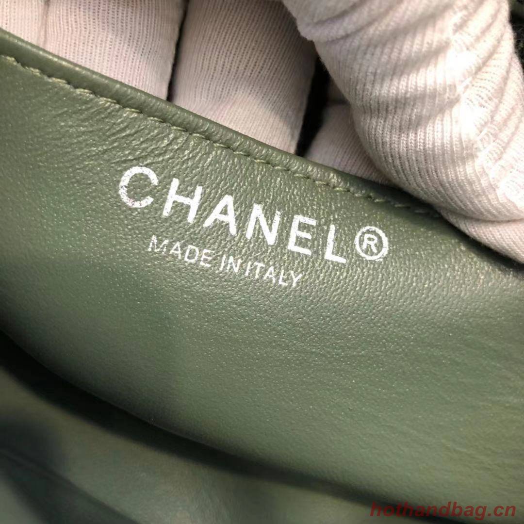 CHANEL Classic Handbag Lambskin  A1116 green