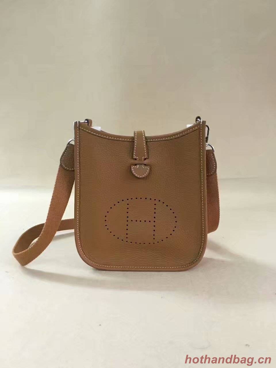 Hermes Evelyne original togo leather mini Shoulder Bag H15698 brown