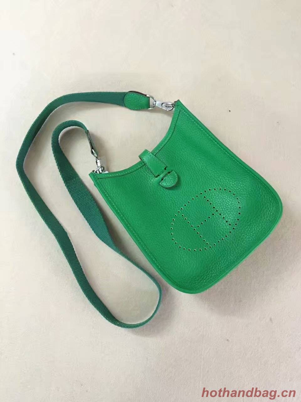 Hermes Evelyne original togo leather mini Shoulder Bag H15698 green