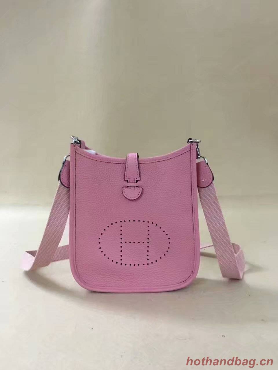 Hermes Evelyne original togo leather mini Shoulder Bag H15698 pink