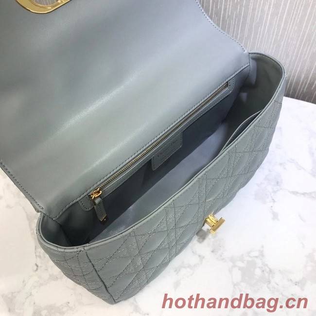 LARGE DIOR CARO BAG Soft Cannage Calfskin M9243U grey