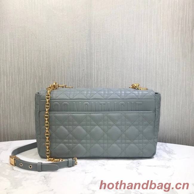 LARGE DIOR CARO BAG Soft Cannage Calfskin M9243U grey