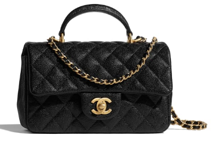 CHANEL mini flap bag with top handle AS2431 black