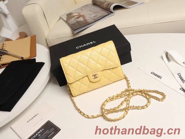 Chanel mini flap bag Grained Calfskin A84512 yellow