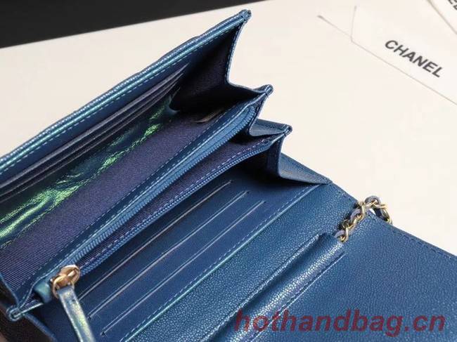 Chanel mini flap bag Grained Calfskin A84512 blue