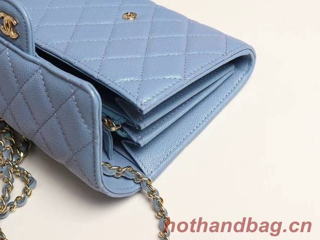 Chanel mini flap bag Grained Calfskin A84512 sky blue