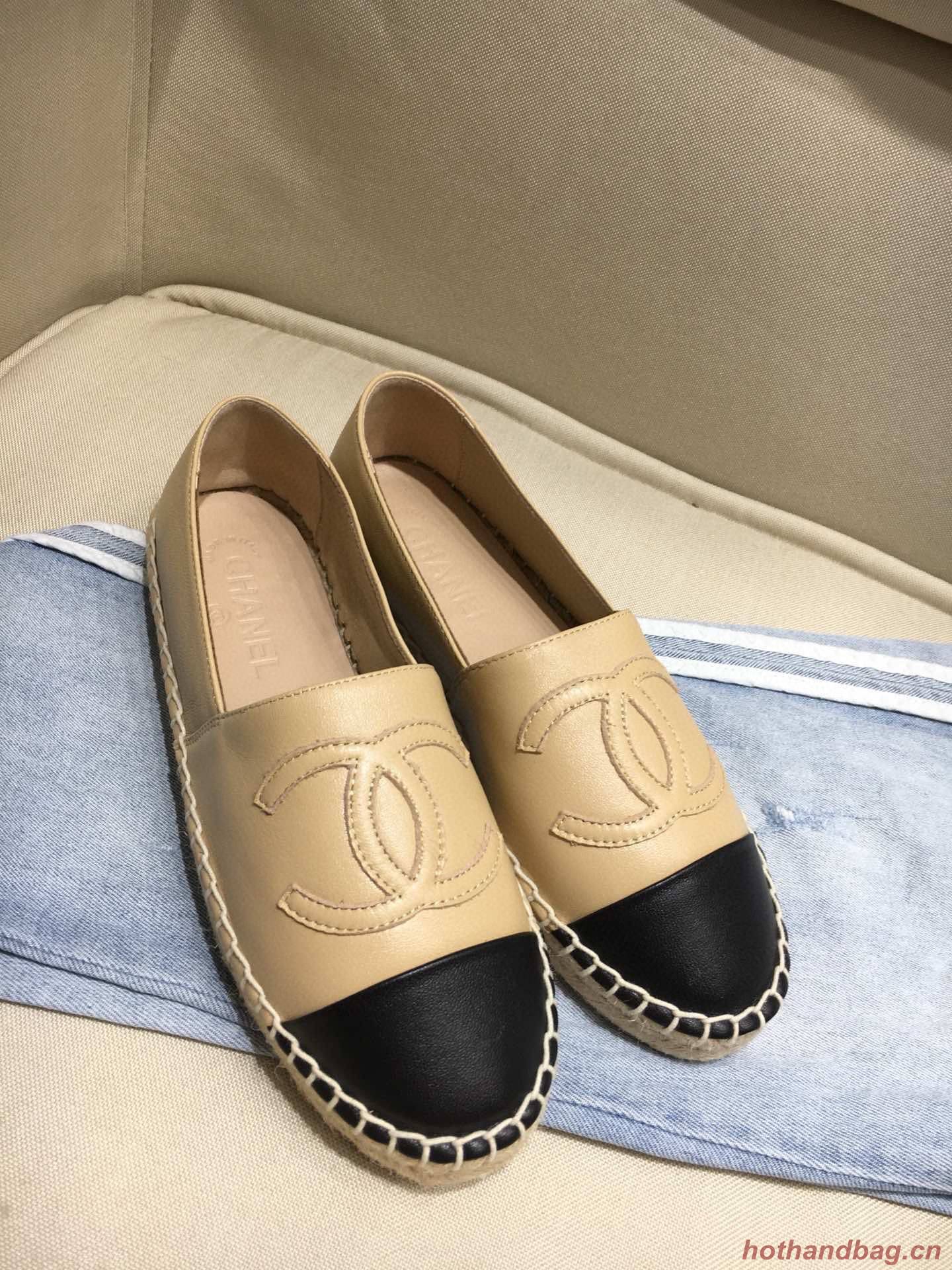 Chanel Leather Espadrilles CH1253LRF Apricot