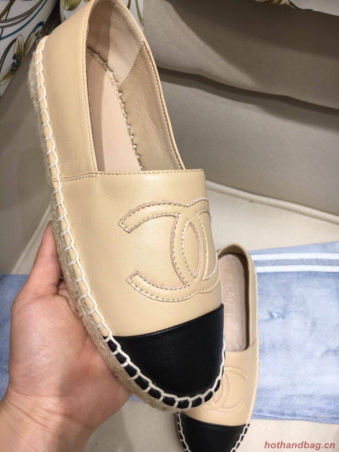 Chanel Leather Espadrilles CH1253LRF Apricot