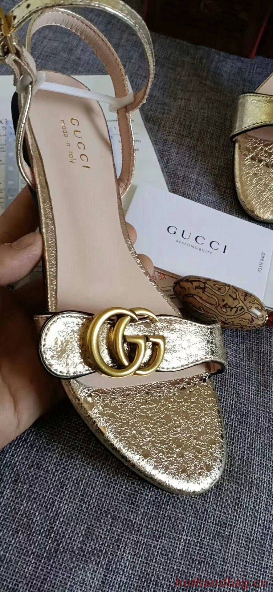 Gucci Sandals Shoes 1CM 7CM 10CM Heels GG6326 Gold