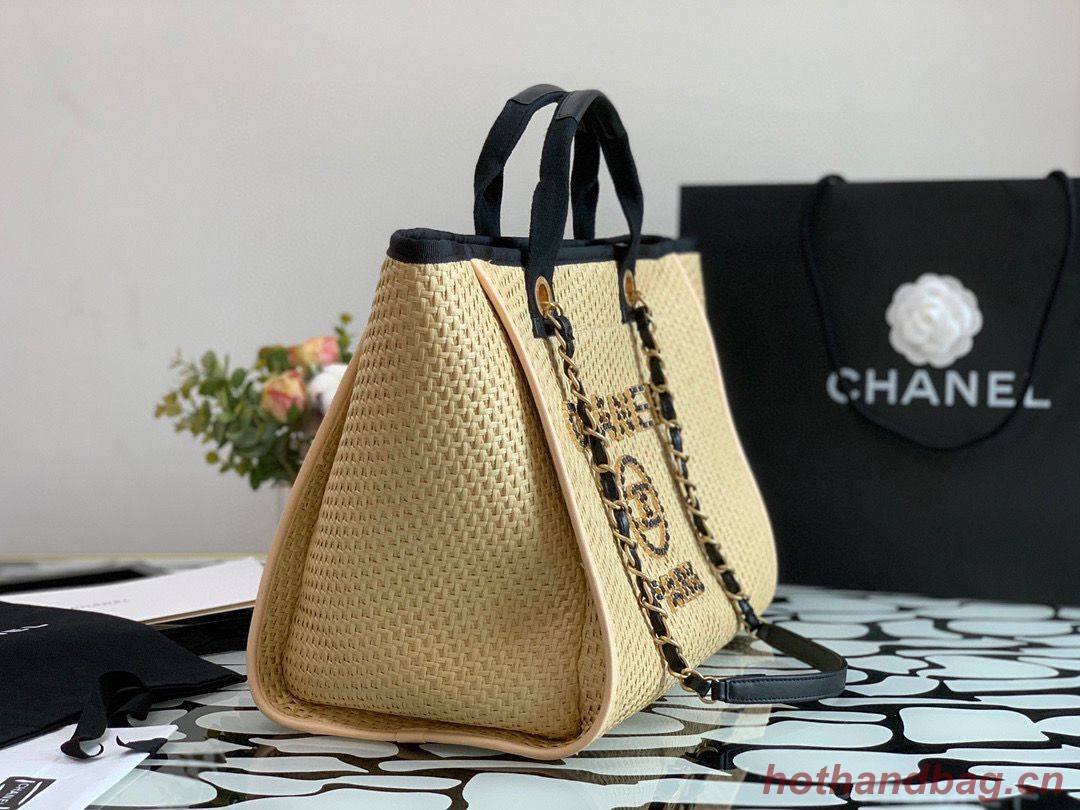 Chanel Large Weave Shopping Bag A66942 Cream