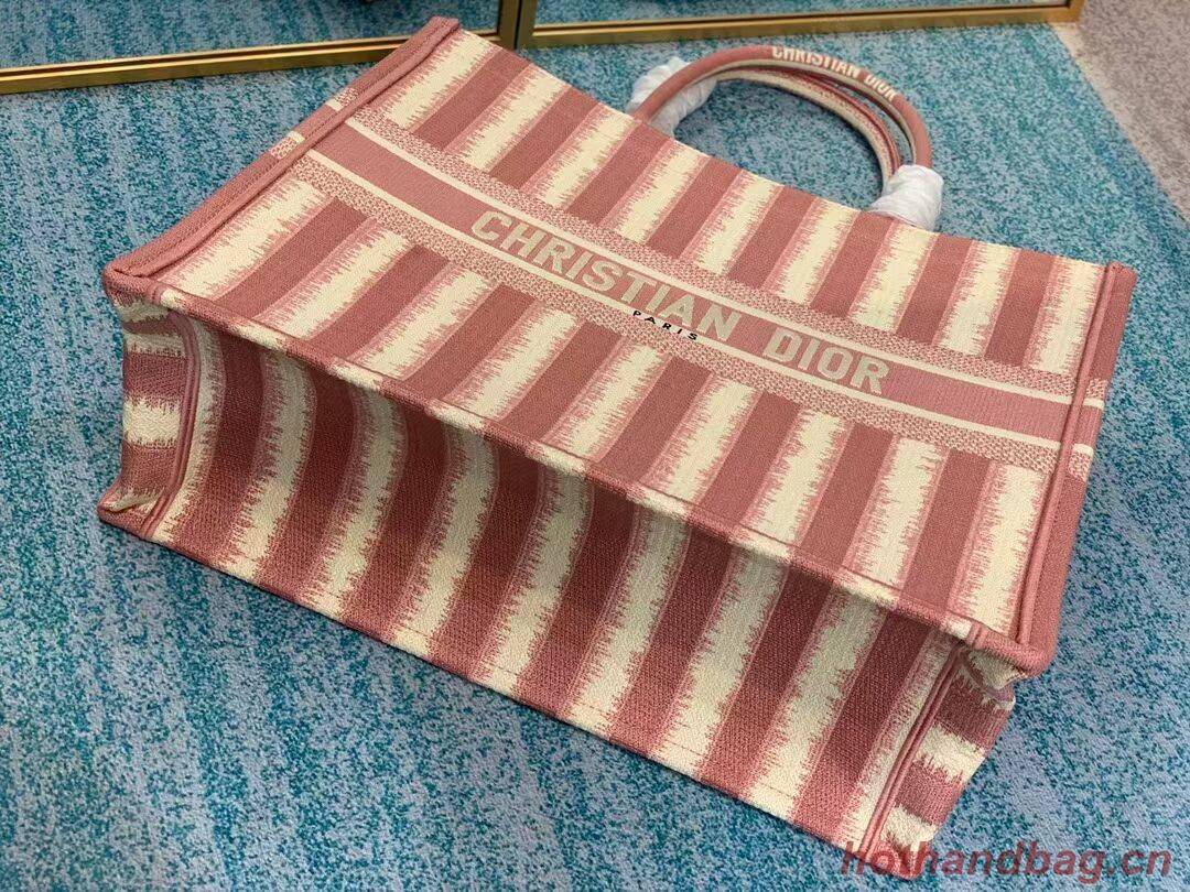 DIOR BOOK TOTE D-Stripes Embroidery M1286 Pink