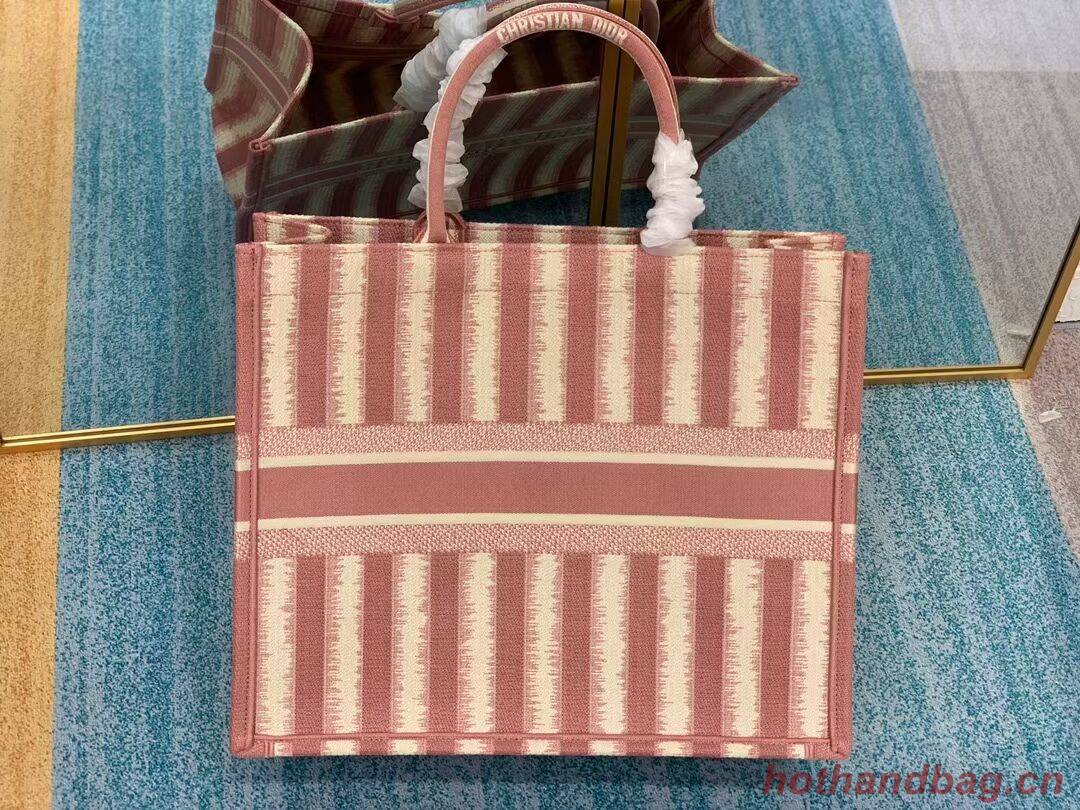 DIOR BOOK TOTE D-Stripes Embroidery M1286 Pink