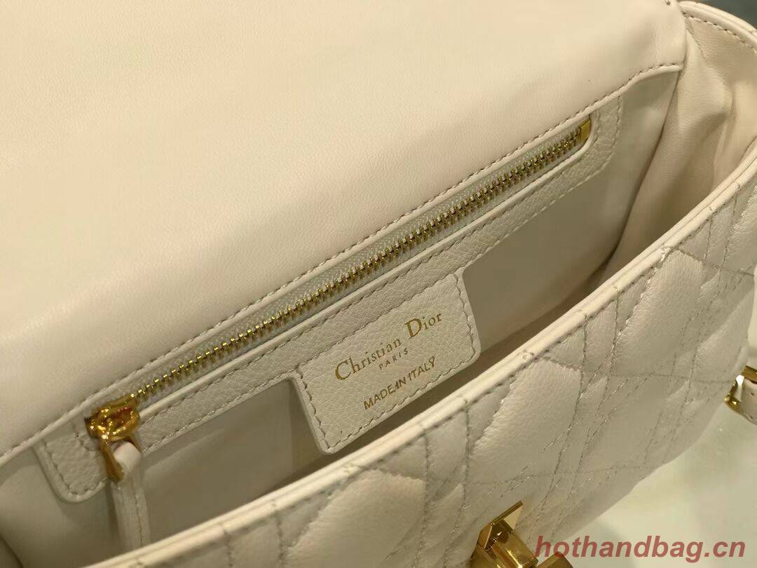 Dior SMALL DIOR CARO BAG Soft Cannage Calfskin M9241 white