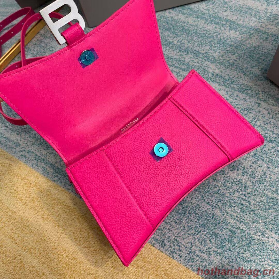 Balenciaga HOURGLASS XS TOP HANDLE BAG Grained calsfkin B108896  neon pink