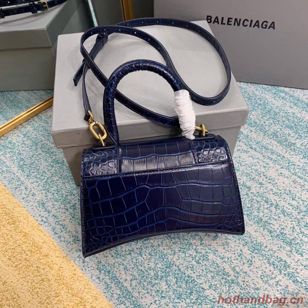 Balenciaga Hourglass XS Top Handle Bag 28331S dark blue