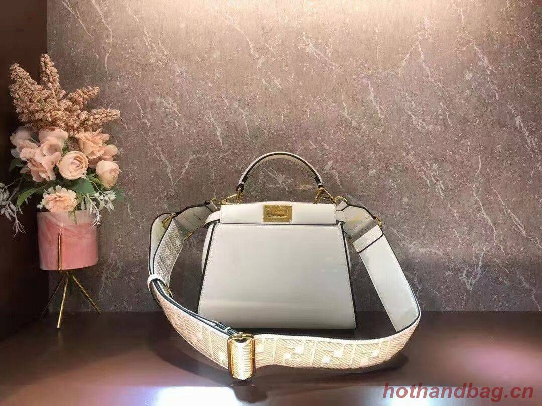 FENDI PEEKABOO ISEEU SMALL leather bag F1615 white