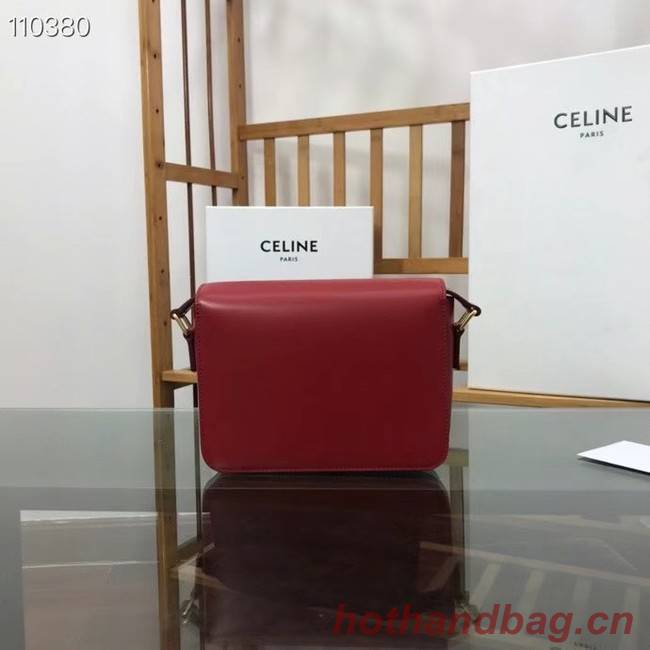 Celine TEEN TRIOMPHE BAG IN SHINY CALFSKIN MINERAL 188423 red