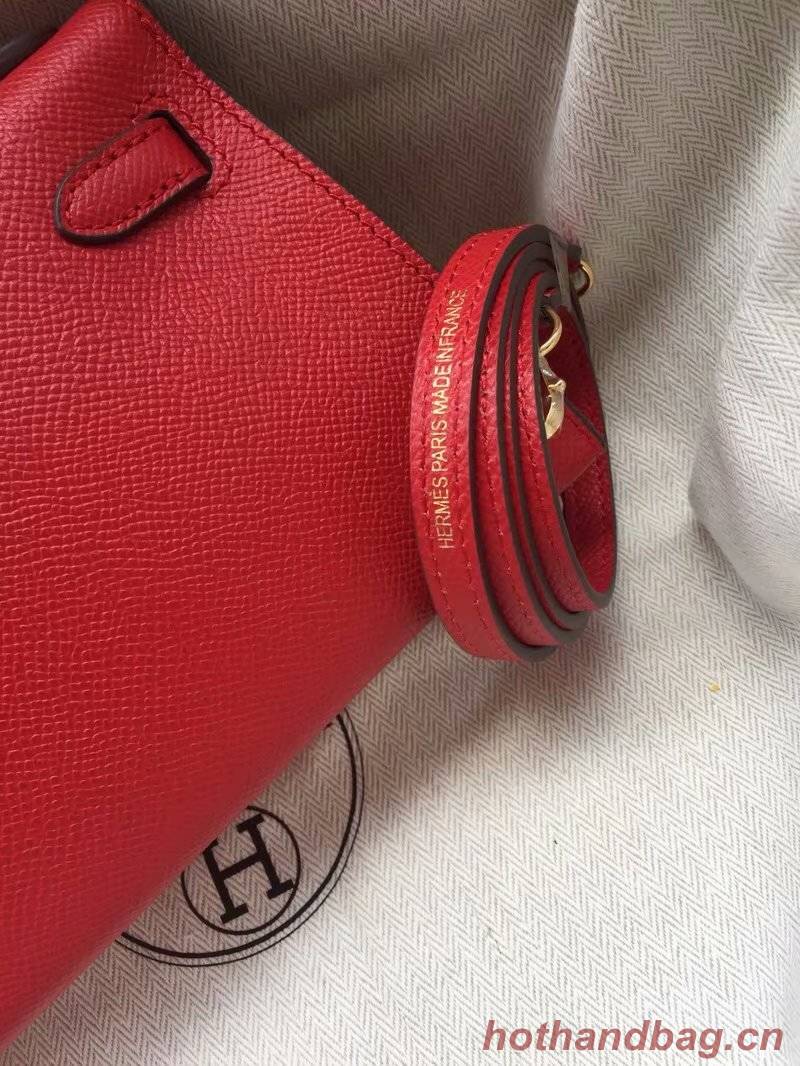 Hermes Kelly 19cm Shoulder Bags Epsom Leather KL19 Red