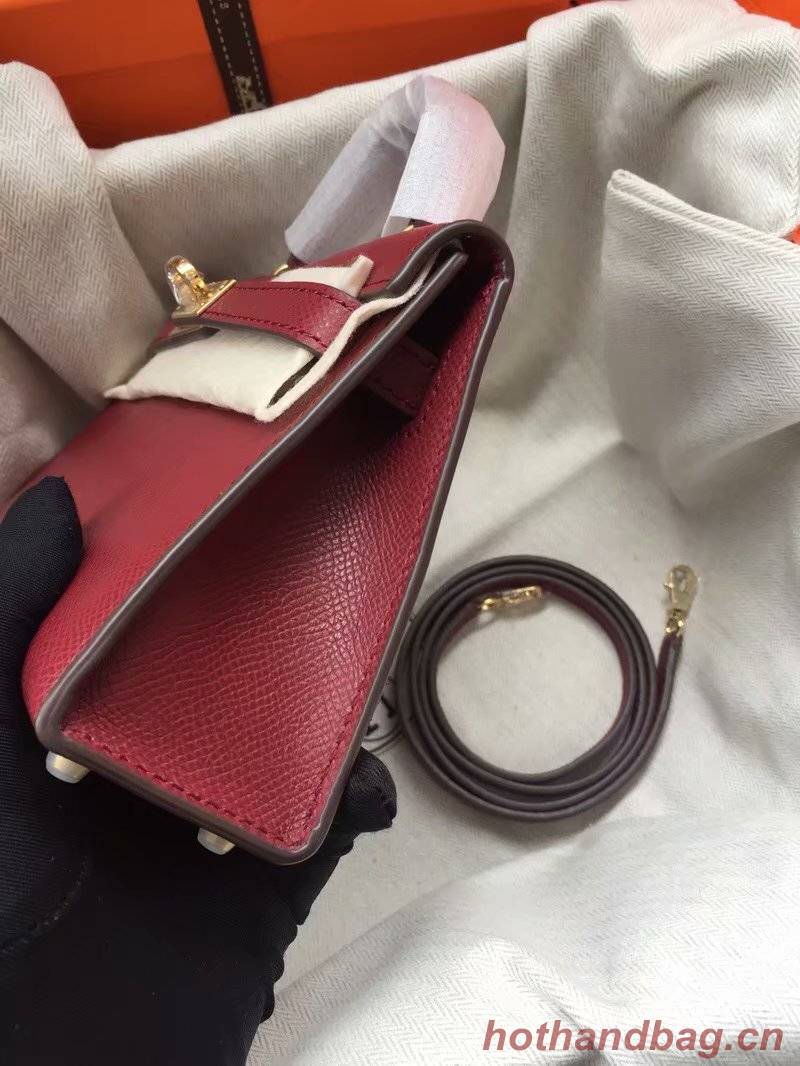 Hermes Kelly 19cm Shoulder Bags Epsom Leather KL19 fuchsia 