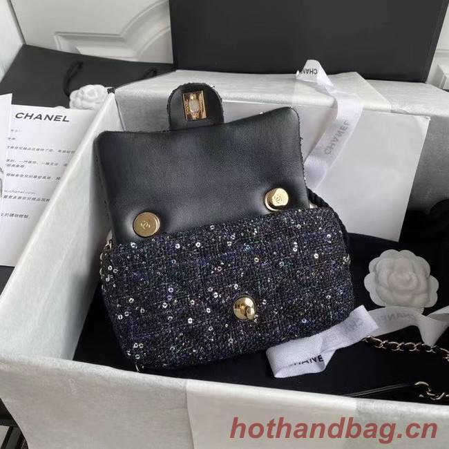 chanel flap bag Tweed 0593 black