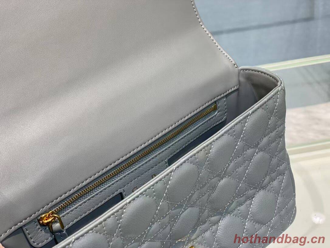 MEDIUM DIOR CARO BAG Soft Cannage Calfskin M9242 grey