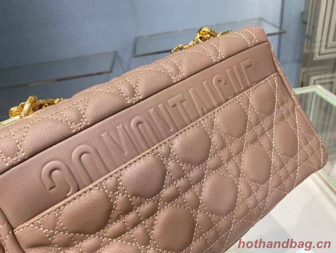 MEDIUM DIOR CARO BAG Soft Cannage Calfskin M9242 pink