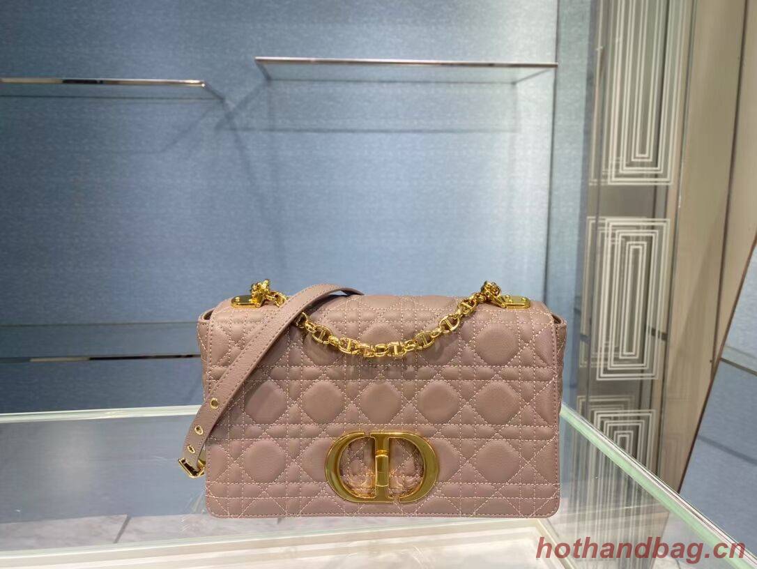 MEDIUM DIOR CARO BAG Soft Cannage Calfskin M9242 pink