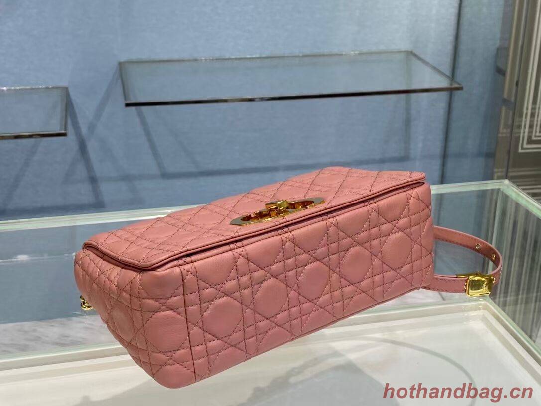 MEDIUM DIOR CARO BAG Soft Cannage Calfskin M9242 rose