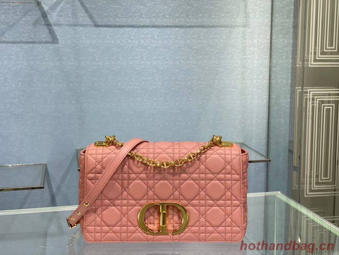 MEDIUM DIOR CARO BAG Soft Cannage Calfskin M9242 rose