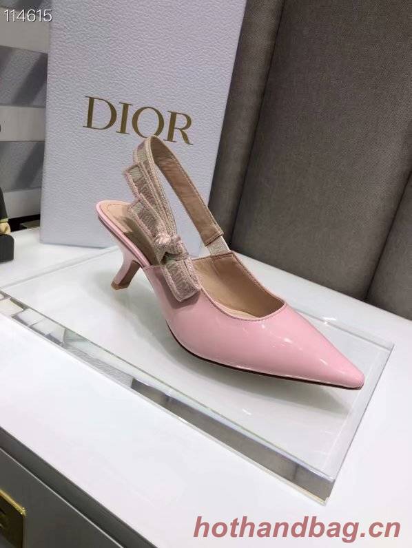 JADIOR SLINGBACK PUMP Patent Calfskin Dior770DJ-2 6.5 cm comma heel