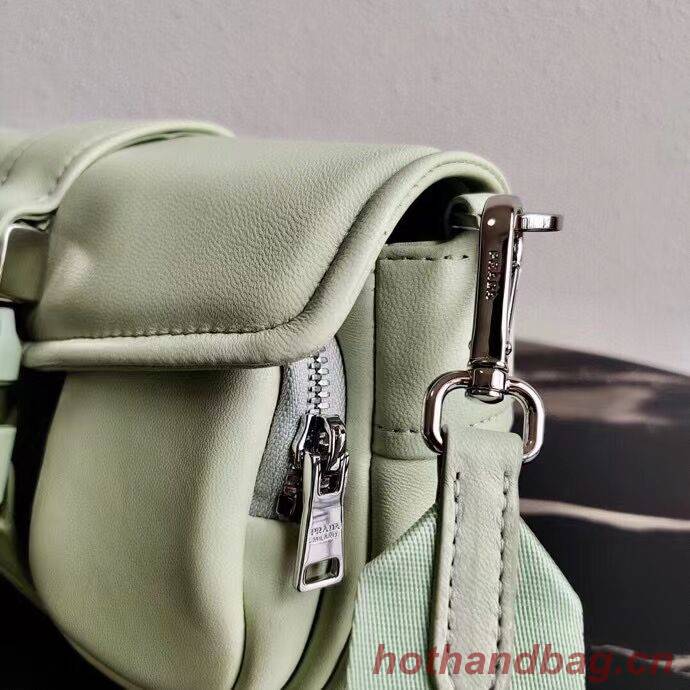 Prada Pocket nylon and brushed leather bag 1BD295 green