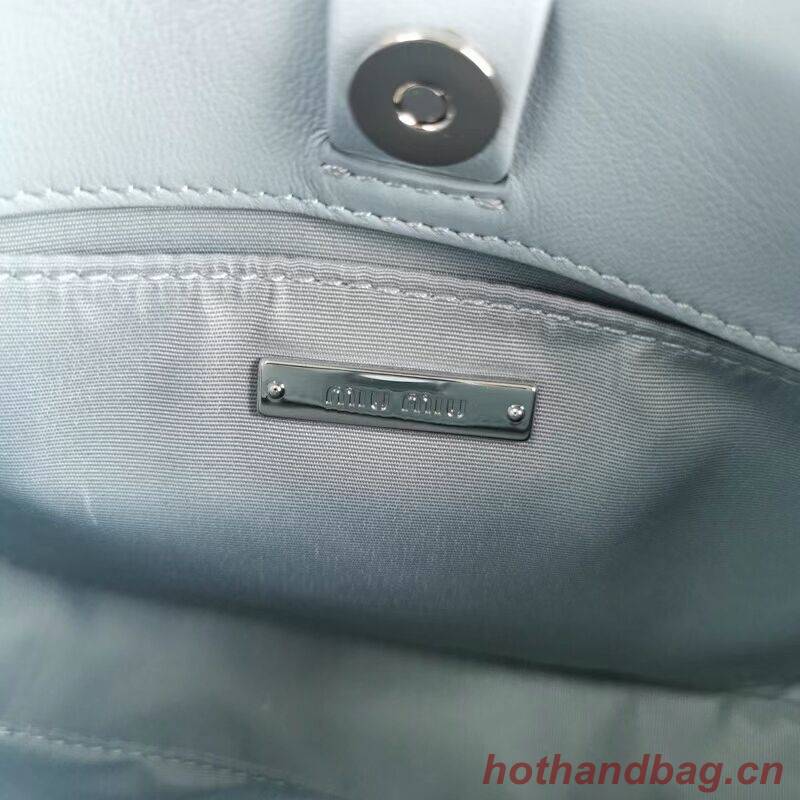 miu miu Matelasse Nappa Leather mini Shoulder Bag 5BH200 light blue