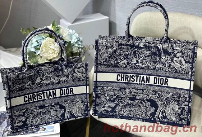 DIOR BOOK TOTE Blue Toile de Jouy Reverse Embroidery M1286ZR