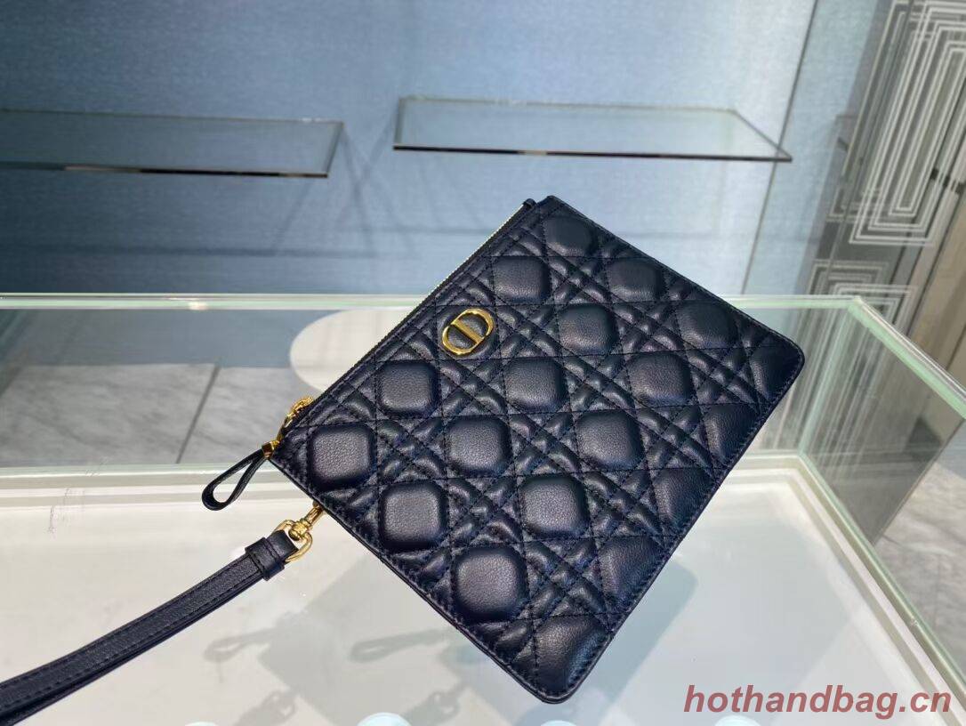 SMALL DIOR CARO DAILY POUCH S5085U BLACK