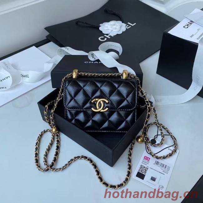 CHANEL mini wallet on chain AP2290 black