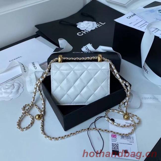 CHANEL mini wallet on chain AP2290 white