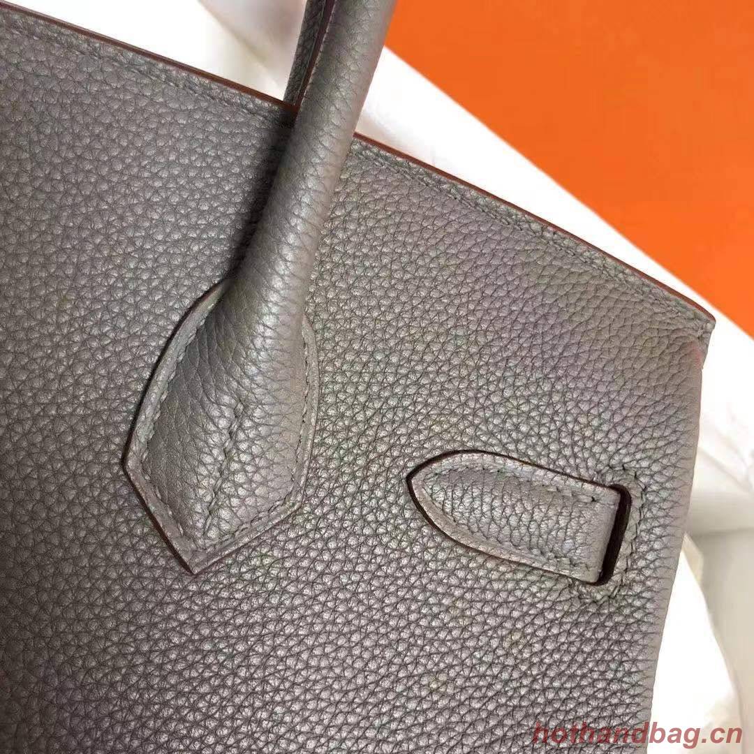 Hermes Birkin Bag Original Leather 35CM 17825 Tinware Grey 