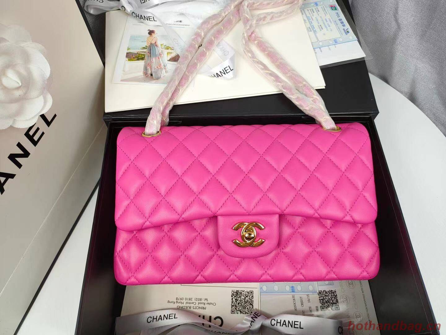 Chanel Shoulder Flap Bag Original Sheepskin leather A1112 Pink