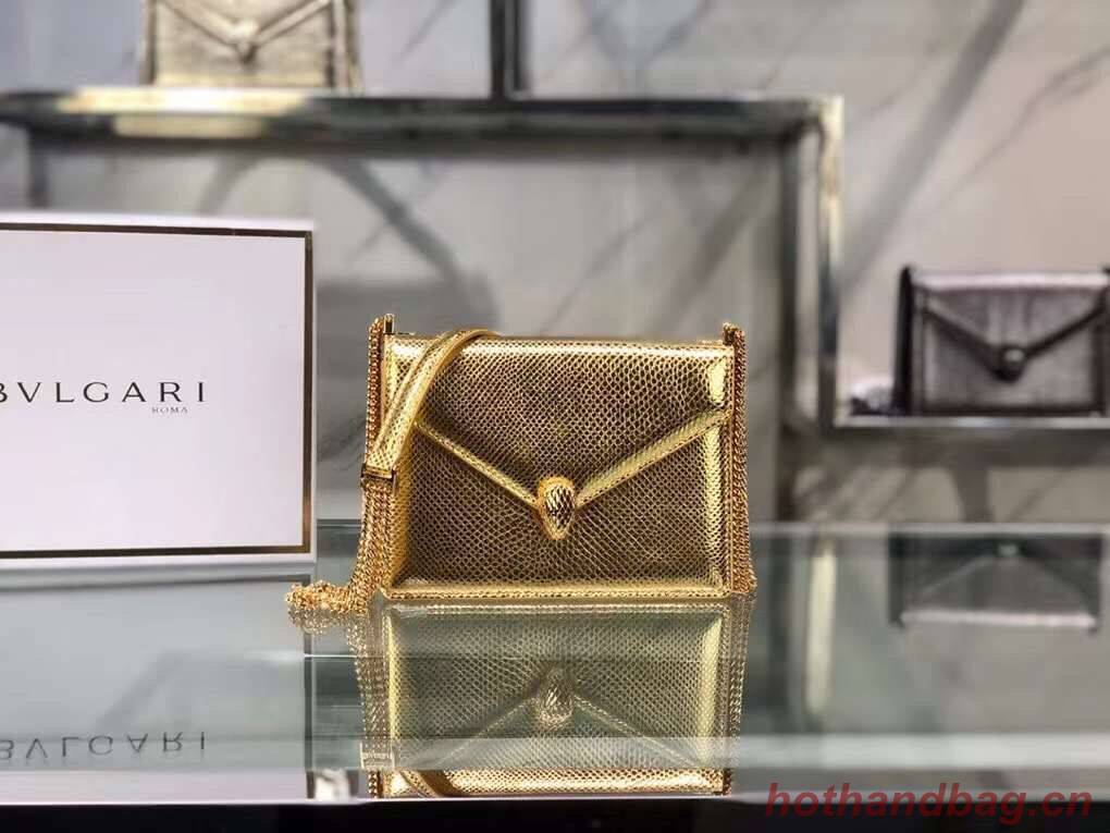 Bvlgari Serpenti Forever leather small crossbody bag B210544 gold