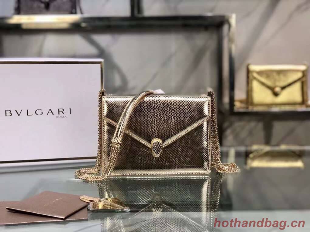 Bvlgari Serpenti Forever leather small crossbody bag B210544 light gold