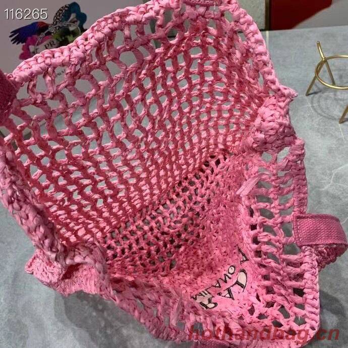 Prada Raffia tote bag 1BG393 pink